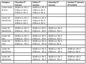 Youth 2018 Schedule