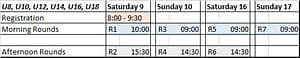 Schedule for National Youth 2016